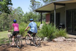 Ride the bikes into the Wollombi village